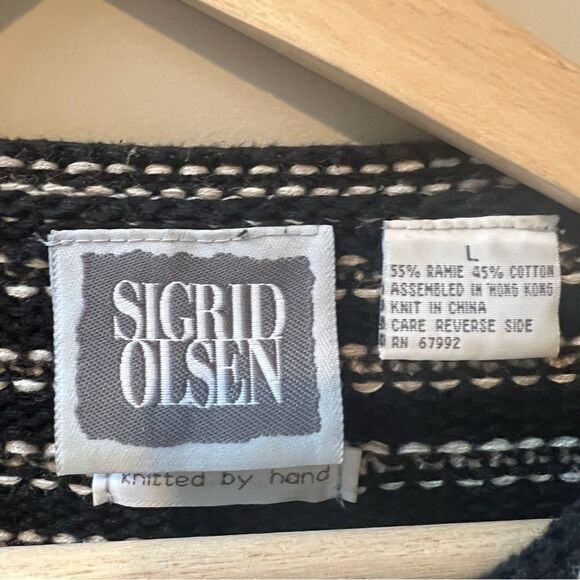 Sigrid Olsen hand knitted vintage cardigan sweater L - Picture 7 of 8